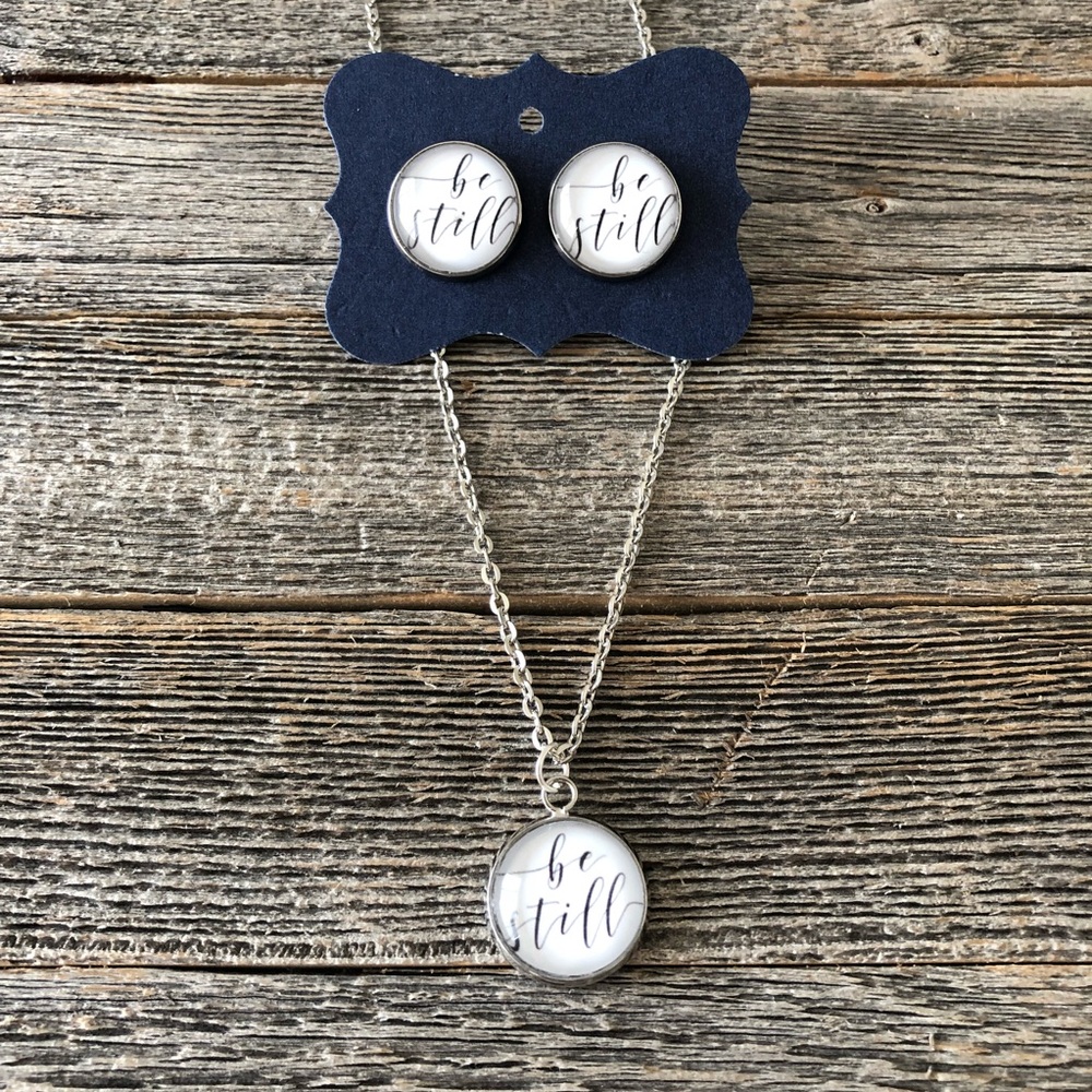Scripture Earrings and Necklace